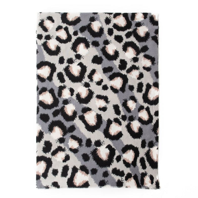 Women's Leopard Print High-grade Soft Warm Cashmere Scarfs