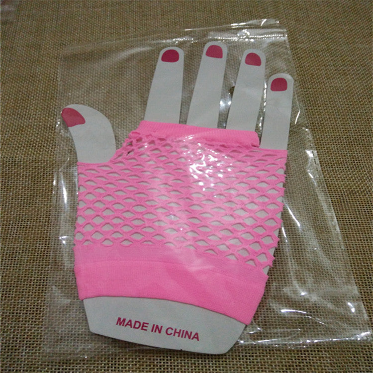 Creative Style Nylon Short Sexy Fishnet Decorative Gloves