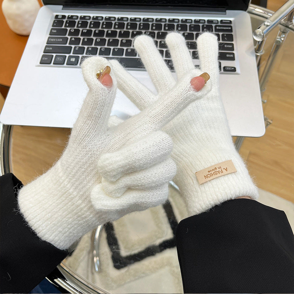 Women's Korean Knitted Thermal Winter Cold Protection Gloves