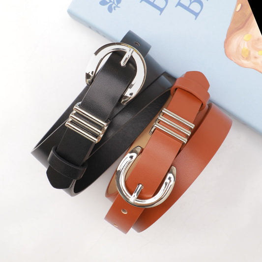 Women's Simple High-grade Imitation Leather Style Decorative Belts