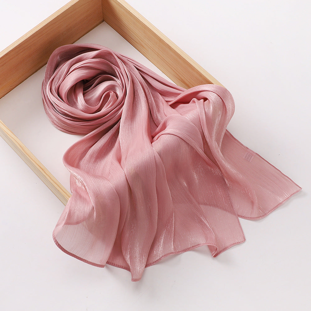 Breathable Cool Island Satin Smooth Crepe Malaysia Scarfs