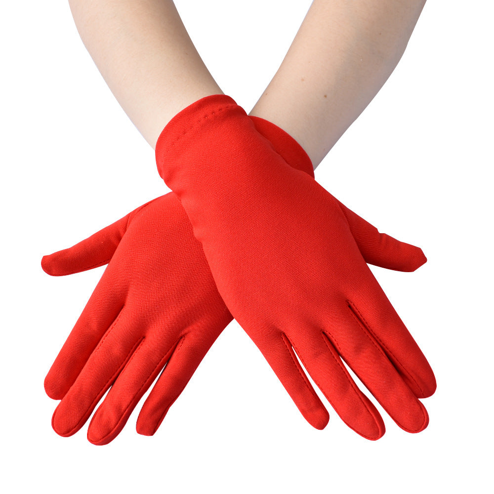 Women's Guard Milk Silk Satin Stretch Short Gloves