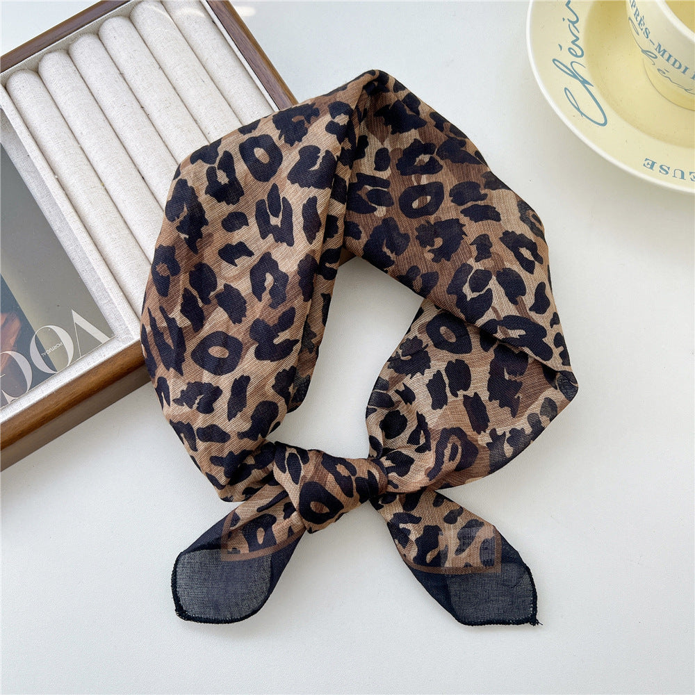 Women's Linen Small Square Towel Neck Decorative Scarfs