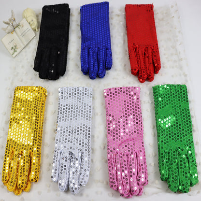 Children's Sequined Dance Show Kindergarten Jackson Adult Gloves