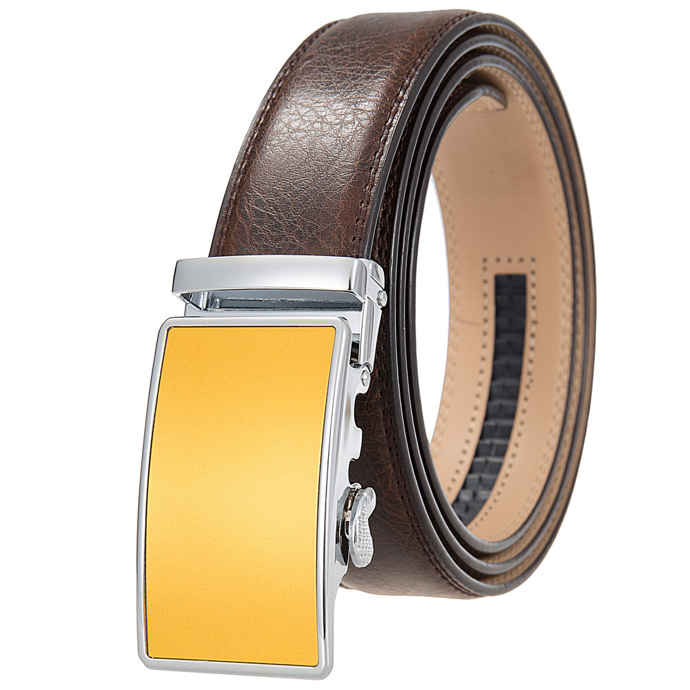 Men's Durable Versatile Automatic Buckle Cowhide Belts