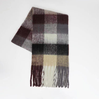 Women's Yu Thick Warm Korean Plaid Shawl Scarfs