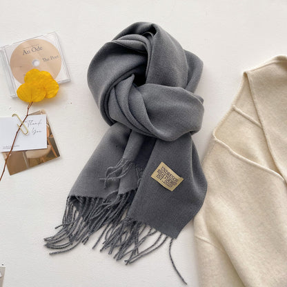 Color Artificial Cashmere Female Winter Korean Thick Warm Scarfs