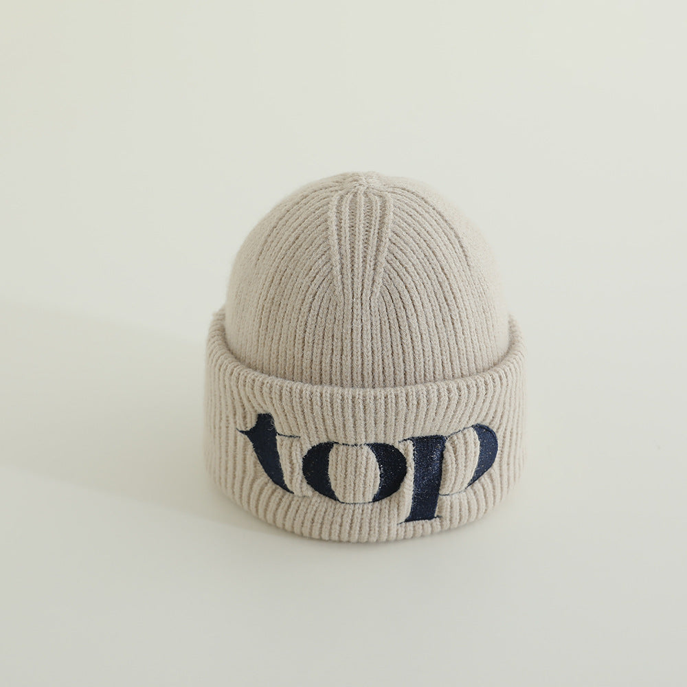 Children's Korean Style Warm Knitted Simple Embroidery Western Boys Kids' Headwear