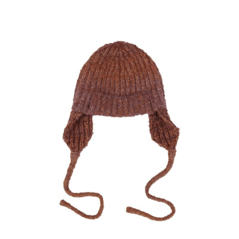 Women's Sleeve Round Yarn Hat Windproof Warm Hats & Caps