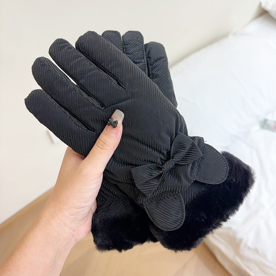 Women's Screen Warm Winter Cold Protection Fleece Gloves