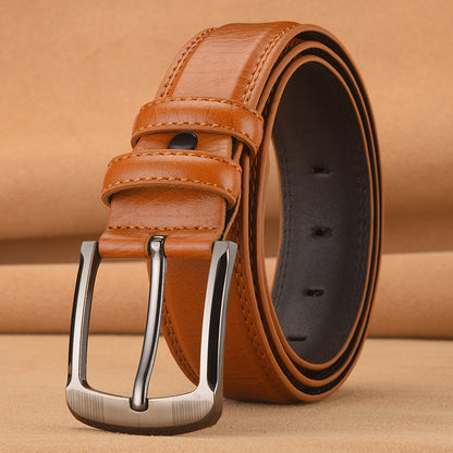 Men's Pin Buckle Cowhide Business Fashion Leisure Belts