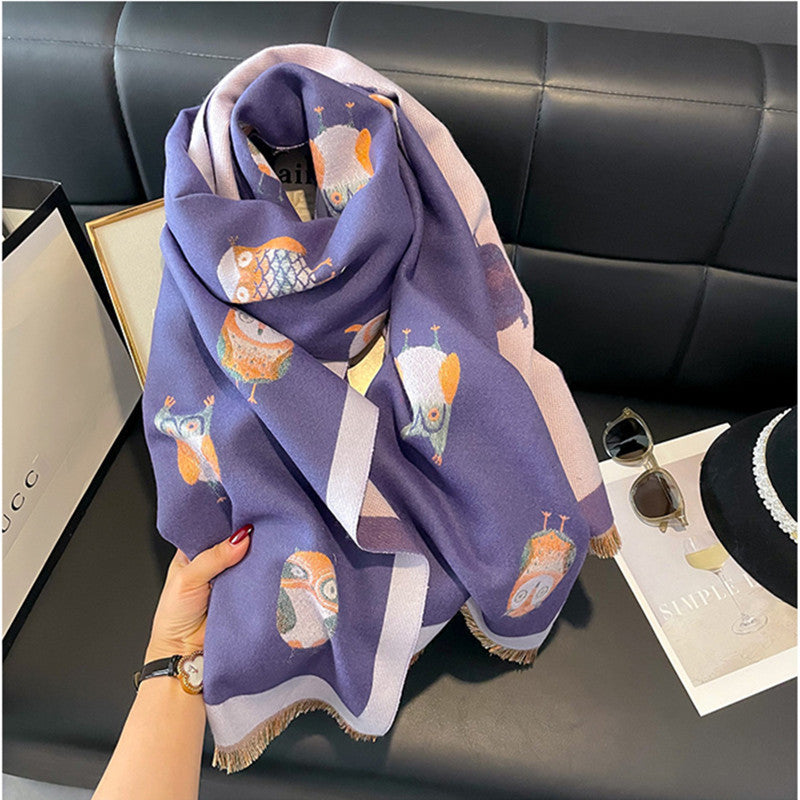 Women's Room Shawl Outer Match Thickened Thermal Scarfs