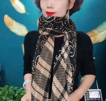 Women's Linen Korean Patchwork Color Fashionable Stylish Scarfs