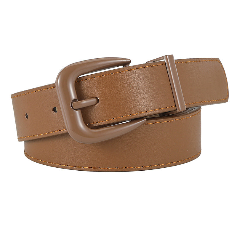 Women's Candy Color Leather High-grade Versatile Decorative Belts