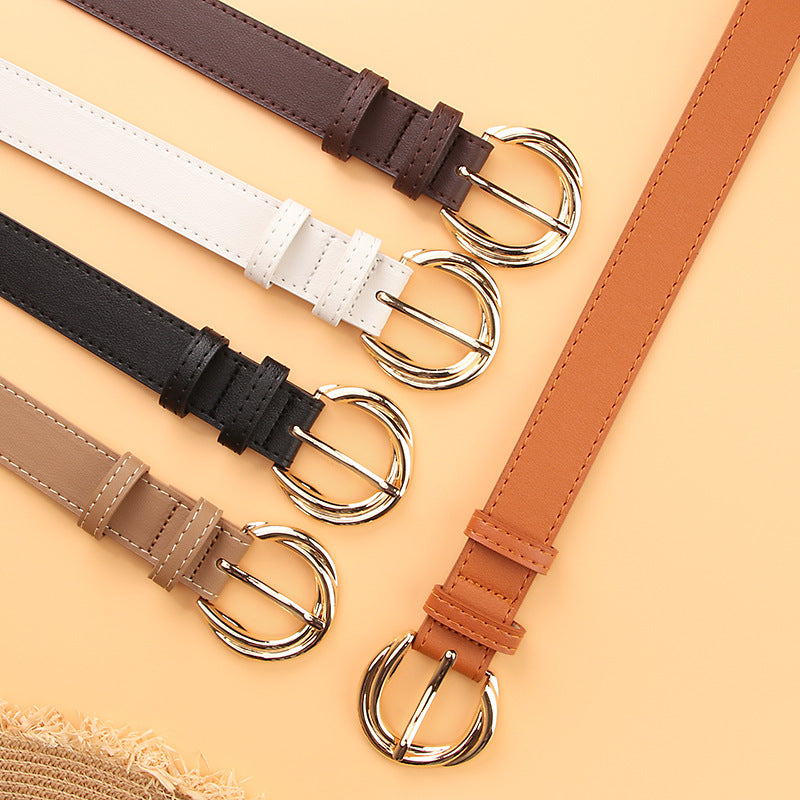 Women's Imitation Leather Pin Buckle Decoration Dress Belts