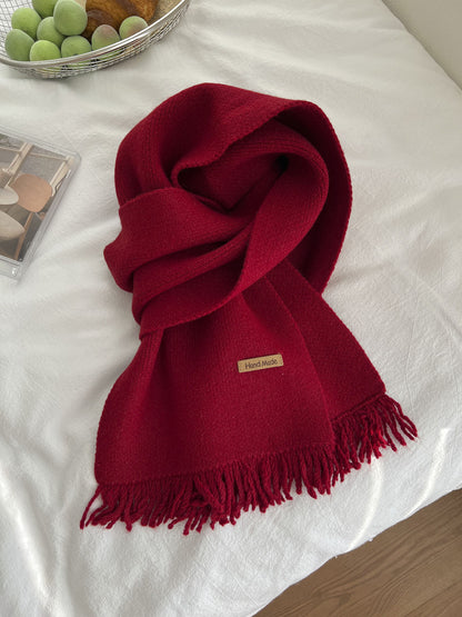 Women's Winter Versatile Solid Color Cashmere Narrow Scarfs