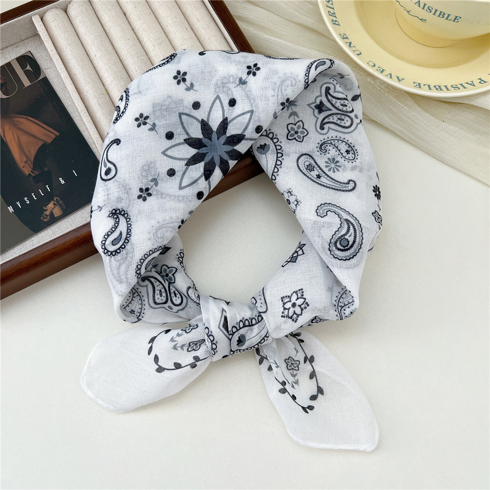 Small Square Towel Silk Female Autumn Summer Bandana Headband Scarfs