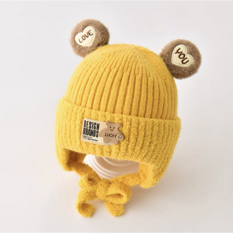 Hat Cute Boy Little Wool Thickened Kids' Headwear