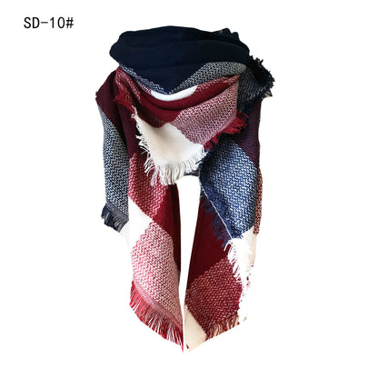 Women's Double-sided Square Triangular Binder Neck Warmer Scarfs