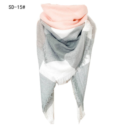 Women's Double-sided Square Triangular Binder Neck Warmer Scarfs