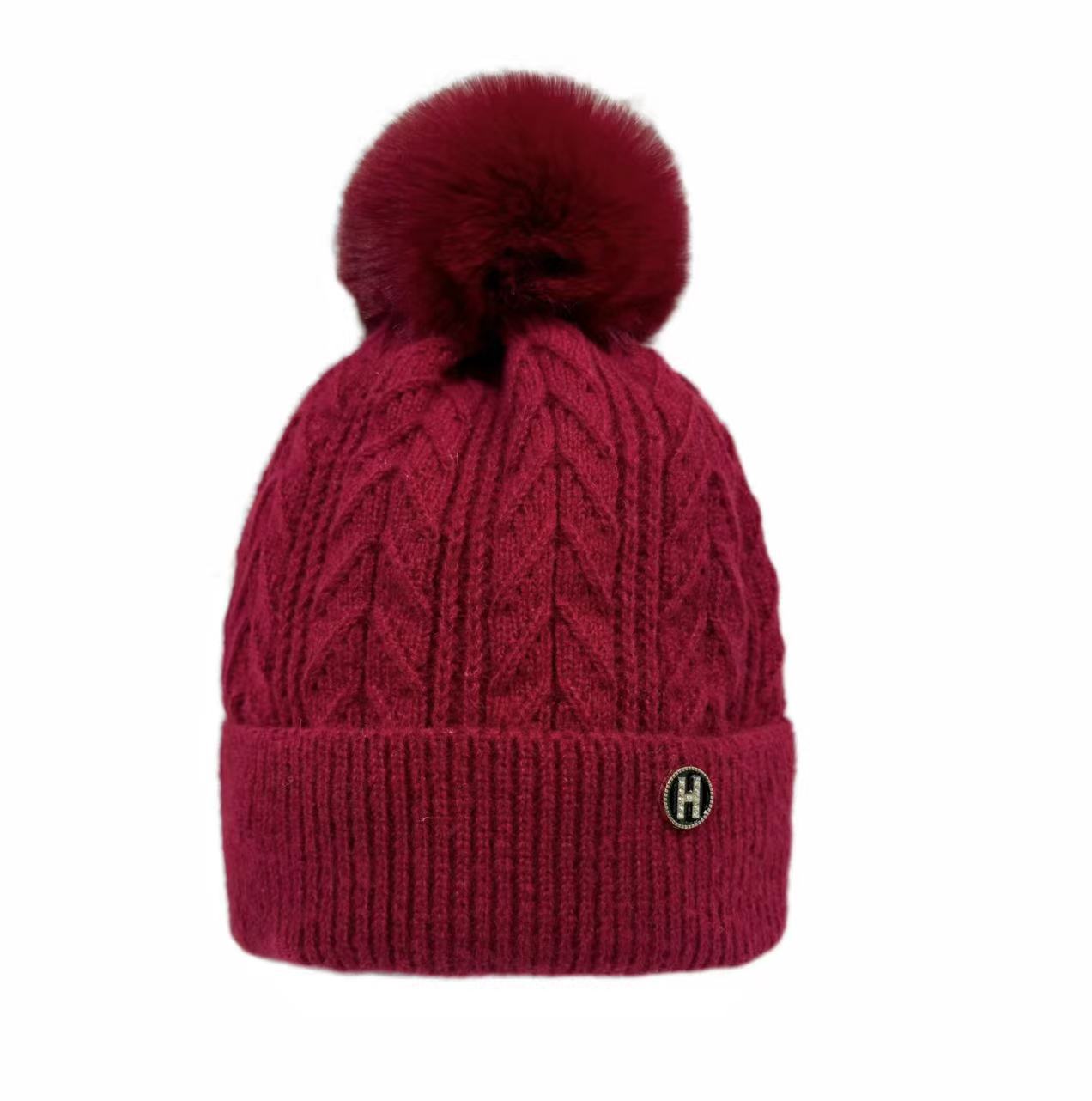 Women's Ball Sleeve Curling Straight Hat Warm Hats & Caps