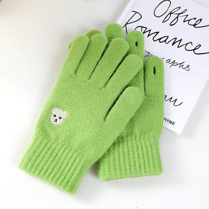 Women's Wool Winter Thickened Warm Cute Versatile Gloves