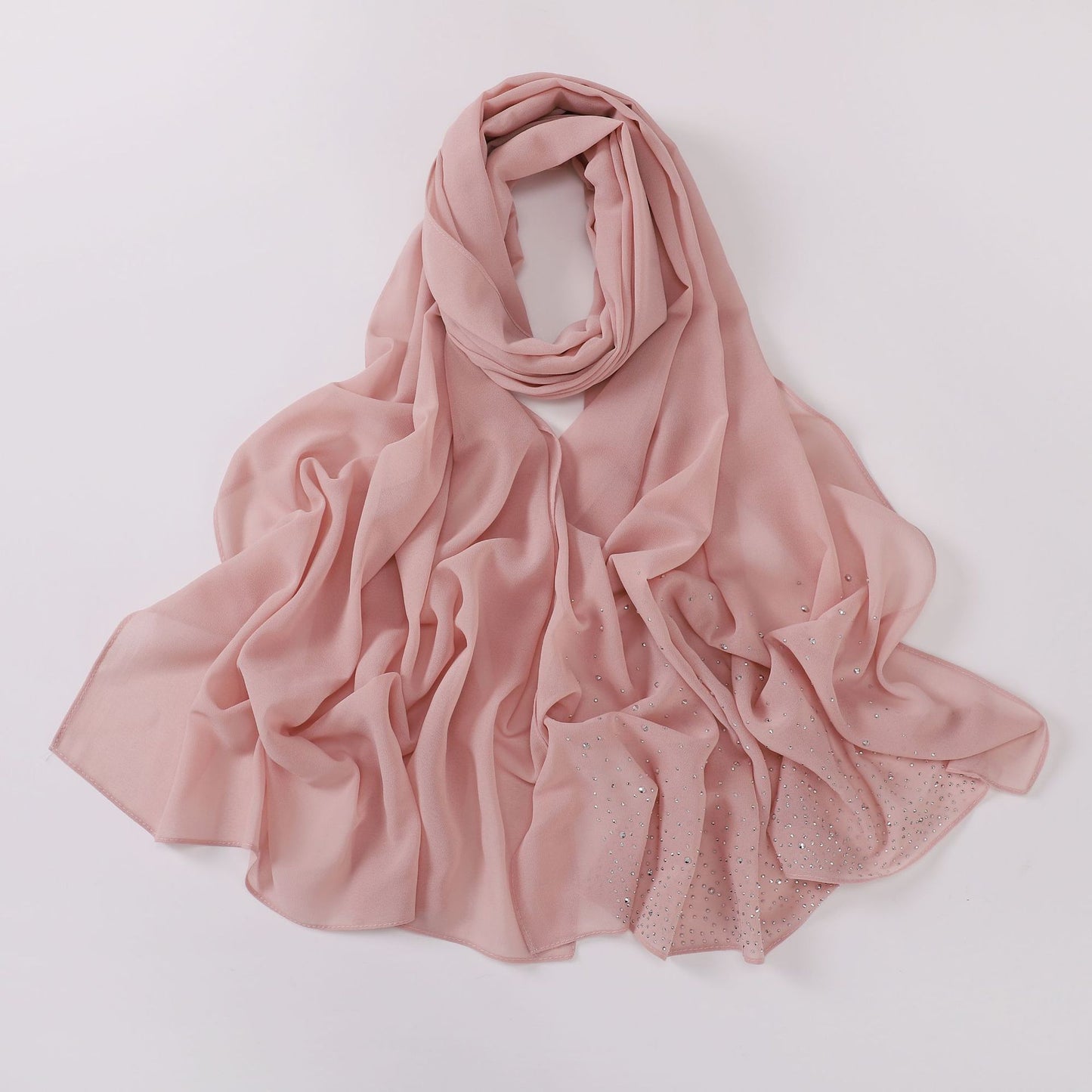 Irregular Starry Rhinestone Chiffon Hui Indonesian Scarfs