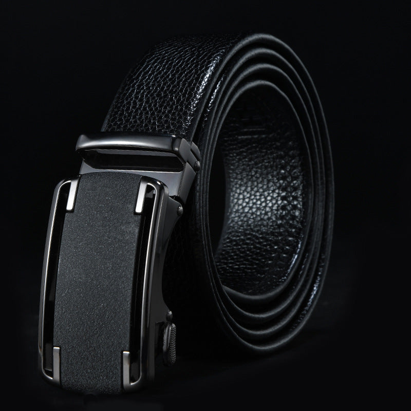 Men's Alloy Automatic Buckle Leather Casual Pants Belts