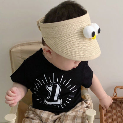 Children's Hat Summer Cute Big Eyes Straw Kids' Headwear