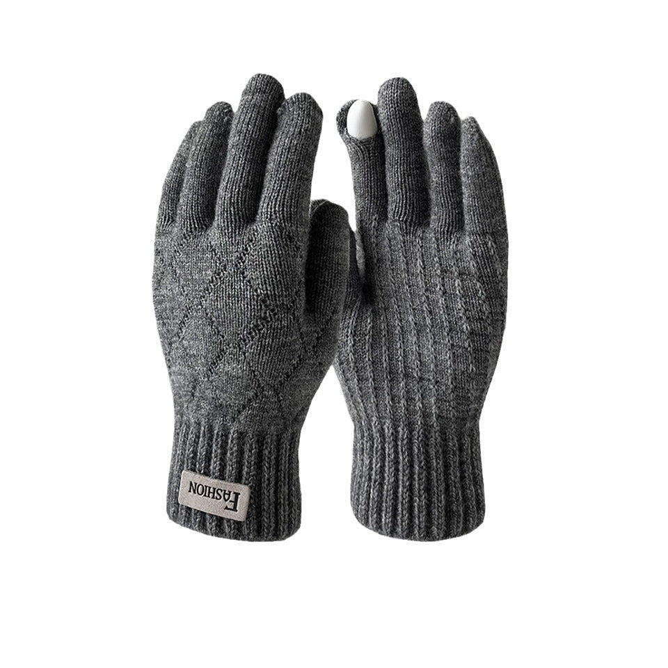 Men's Knitted Winter Warm Hollow Personality Open Finger Gloves