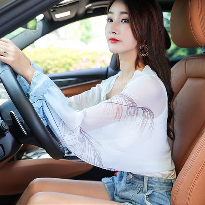 Women's Uv Driving Cycling Long Cuff Chiffon Scarfs