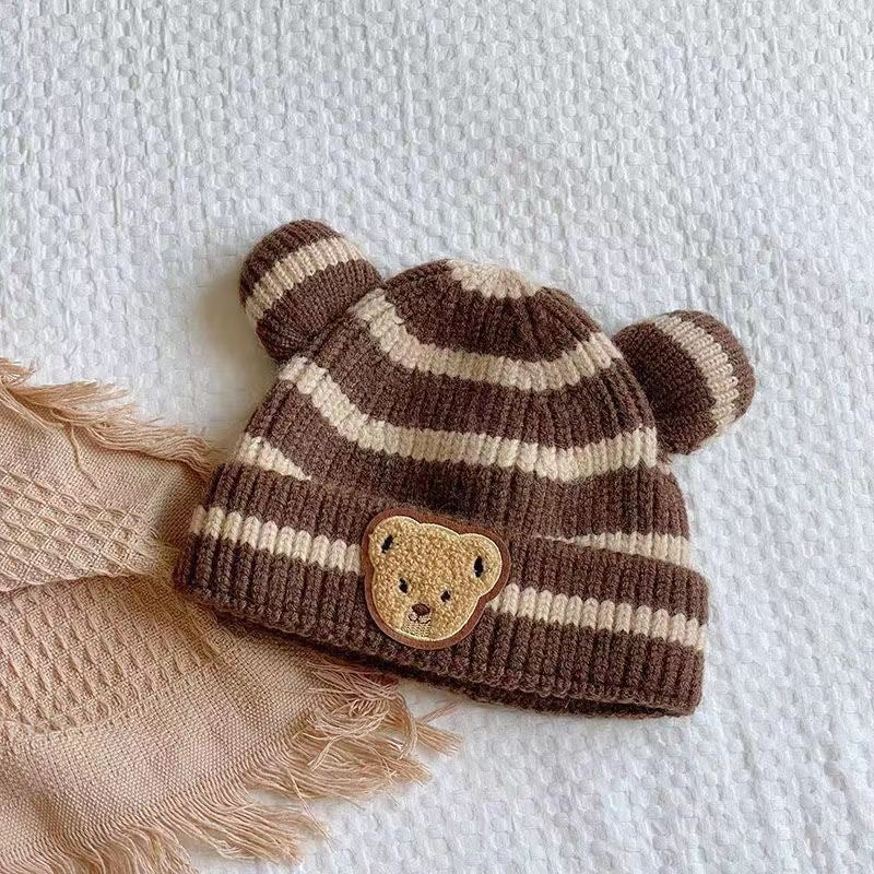 Children's Thickened Knitted Hat Cartoon Cute Bear Kids' Headwear