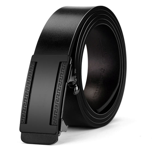 Men's Leather Inner Wear Pattern Toothless Automatic Buckle Belts