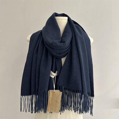 Women's Pure Color Artificial Cashmere Winter Warm Korean Style Scarfs