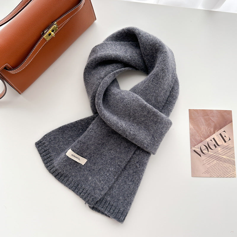 Australian Wool Long Winter Warm Knitted Solid Scarfs