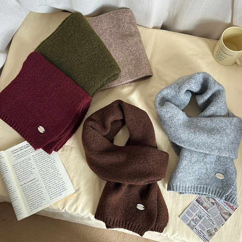 Standard Wool Solid Color Small Korean Scarfs