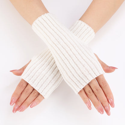 Women's Knitted Wool Fingerless Arm Sleeve Wrist Gloves