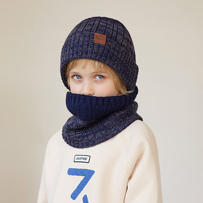 Children's Hat Three-piece Set Big Winter Warm Kids' Headwear