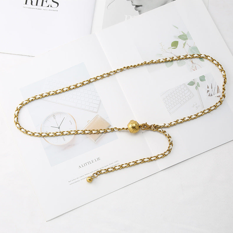 Women's Style Metal Waist Chain Accessories Woven Belts