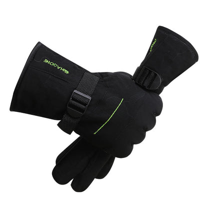 Men's Winter Fleece-lined Thickened Plus Size Thermal Cotton Electric Car Gloves