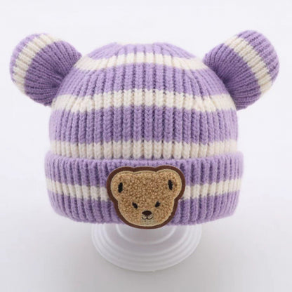 Woolen Sleeve Boys Cute Stripes Korean Kids' Headwear