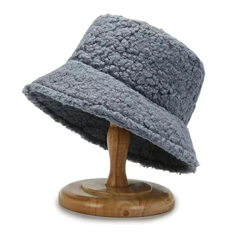 Women's Pure Color Lamb Wool Korean Fashion Thick Hats & Caps