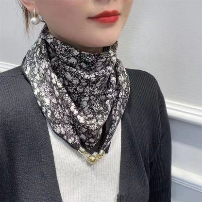 Women's Magnetic Buckle High-grade Silk Cotton Elegant Scarfs