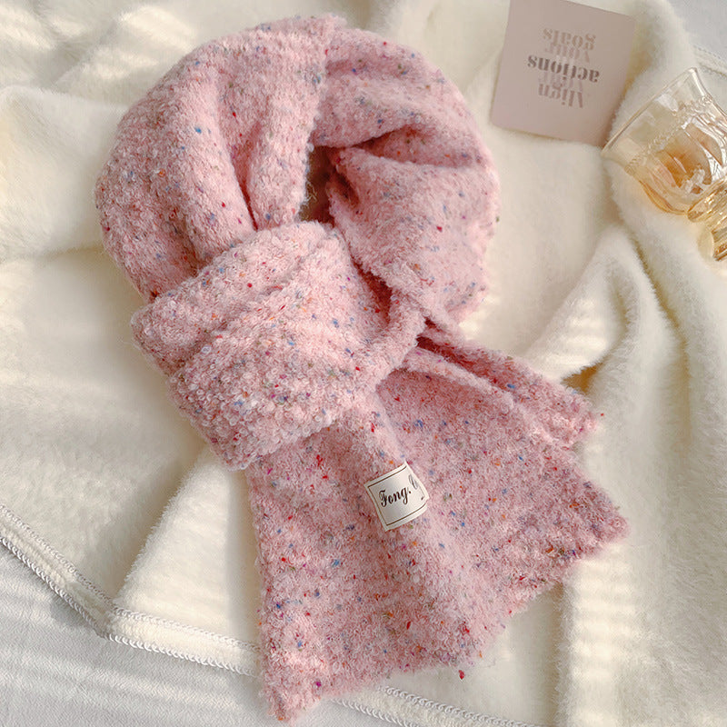 Solid Color Female Winter Versatile Knitted Scarfs