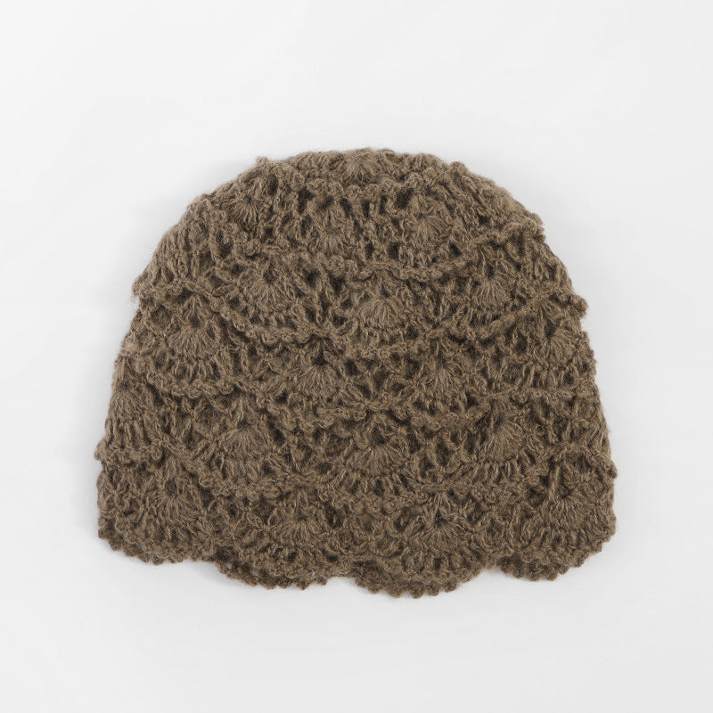 Women's Knitted Woolen Double Layer Thermal Windproof Hats & Caps