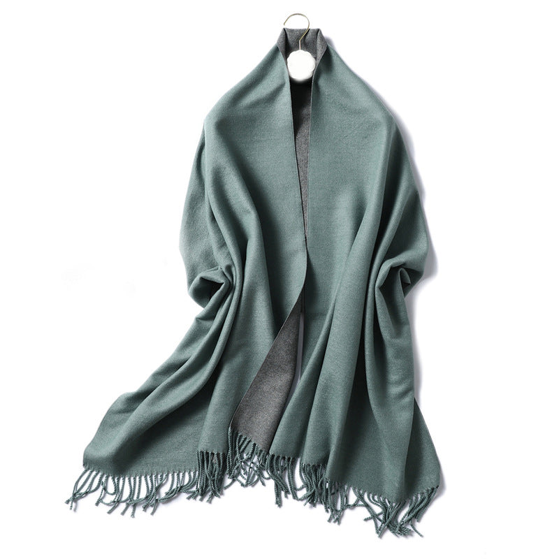 Women's & Men's Cashmere Winter Thickened Warm Double-sided Two-color Scarfs