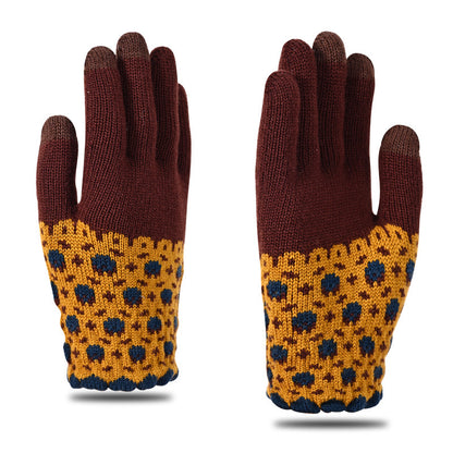 Women's & Men's Screen Winter Cute Pineapple Knitting Fleece Lined Gloves