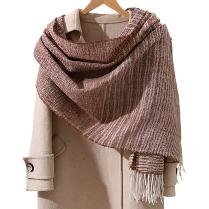 Women's Luxury Fashion Elegant Warm Vintage Stripe High-grade Scarfs