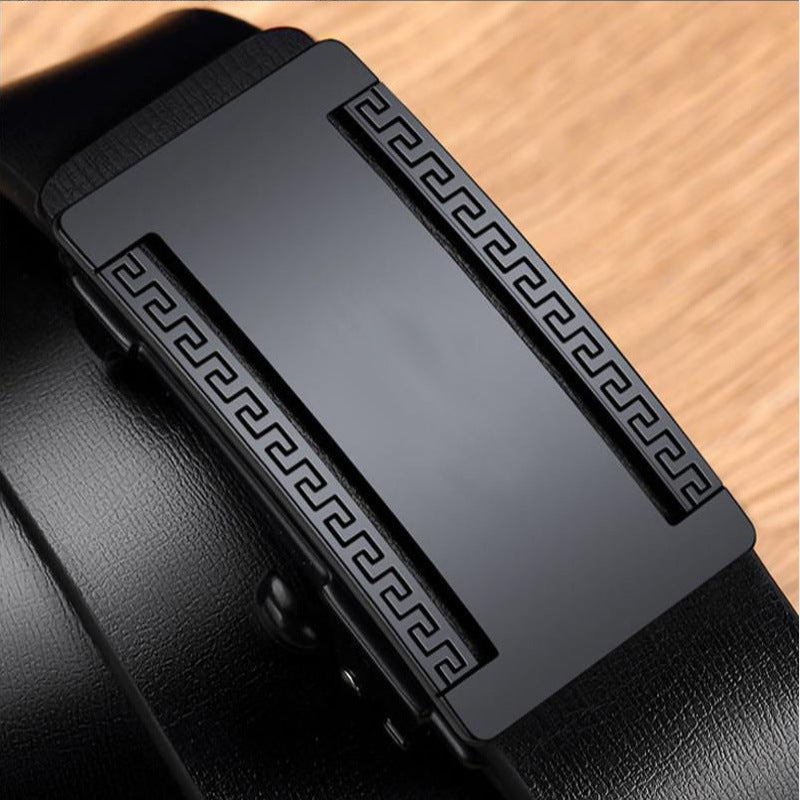 Men's Leather Toothless Automatic Buckle Decoration Trendy Fashion Belts