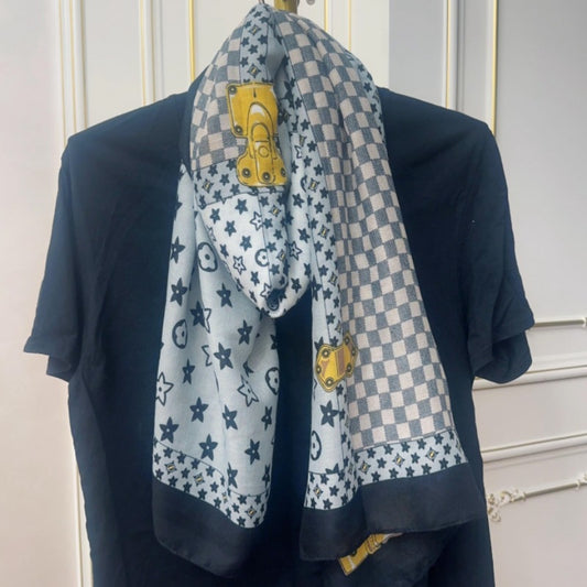 Women's Live Printed Cotton Linen Warm Outer Scarfs